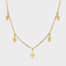 Cargar imagen en el visor de la galería, Collar estrellas polar acero dorado