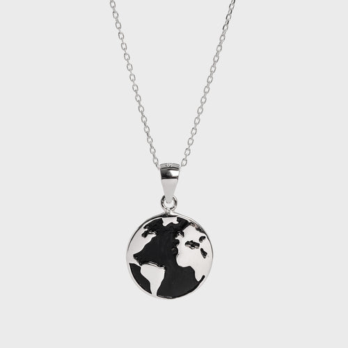 COLLAR MUNDO BLACK - Vicenç Silver